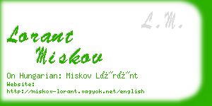 lorant miskov business card